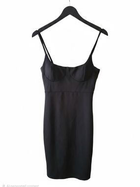 privy Black Sculpted Bust Spaghetti Strap Slip